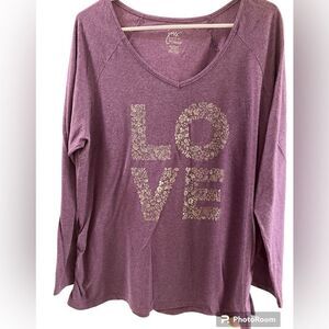 Just My Size “Love” V Neck Tee 2X